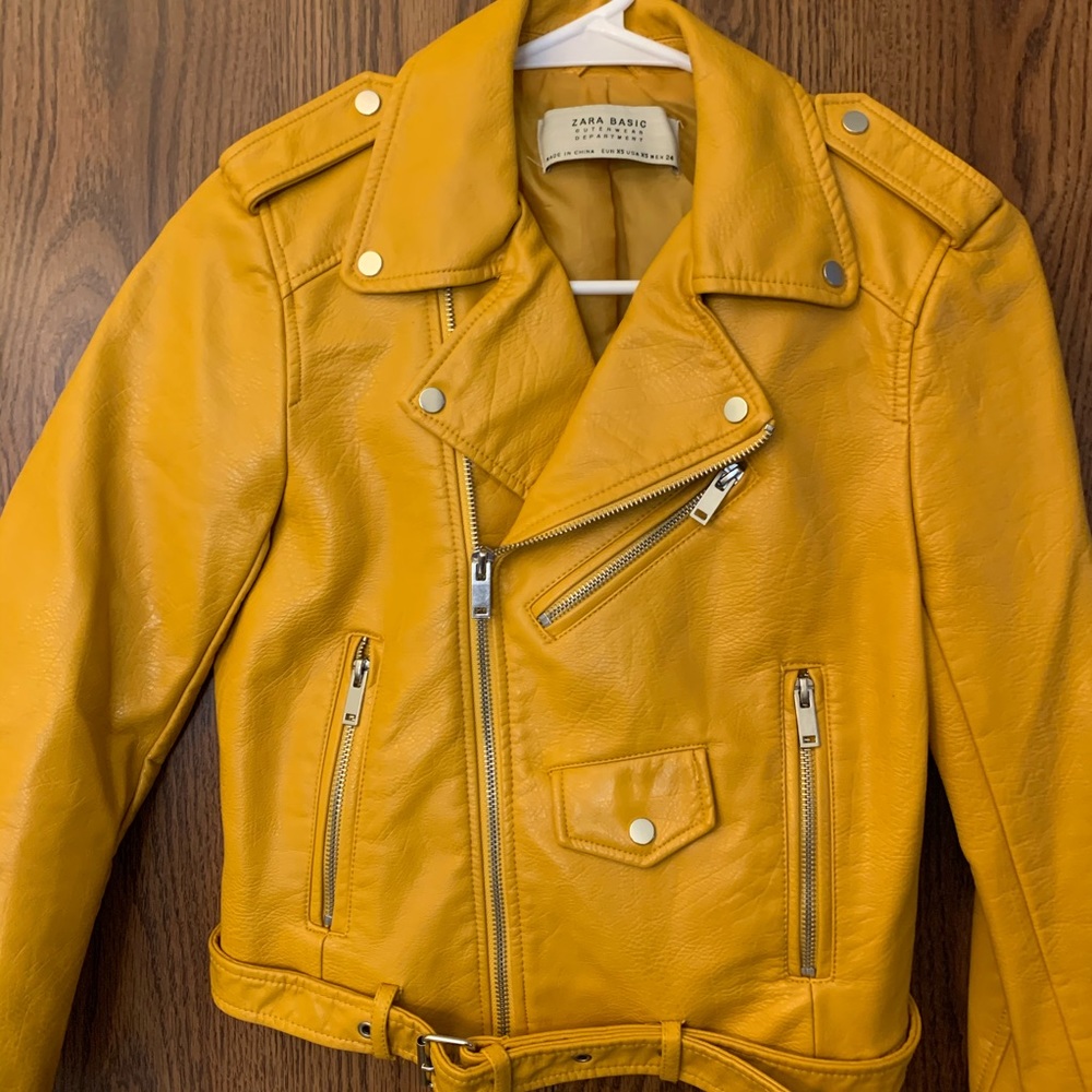 Zara leather crop jacket